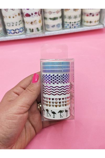 Limmy Flamingo 5 τεμαχίων Vintage Washi Tape Αυτοκόλλητο Χαρτί Μασκαρίσματος