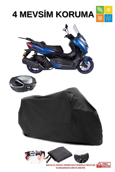 AutoEN ARORA MAX Pro ARKA ÇANTA UYUMLU SU GEÇİRMEZ SİYAH MOTOSİKLET ÖRTÜSÜ