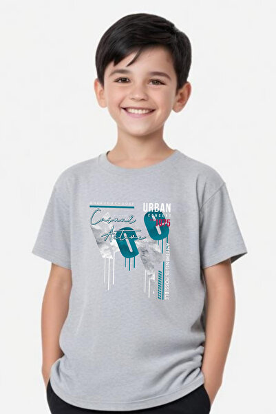 panios kids Tricou cu mânecă scurtă cu gât rotund pentru băieți cu imprimeu Hope