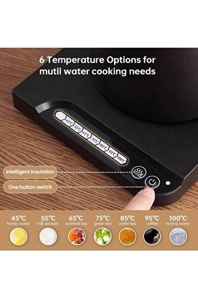 TOSCANA U غلاية كهربائية سعة 1 لتر وقوة 1000 وات لتحضير القهوة والشاي مصنوعة من الفولاذ المقاوم للصدأ 304