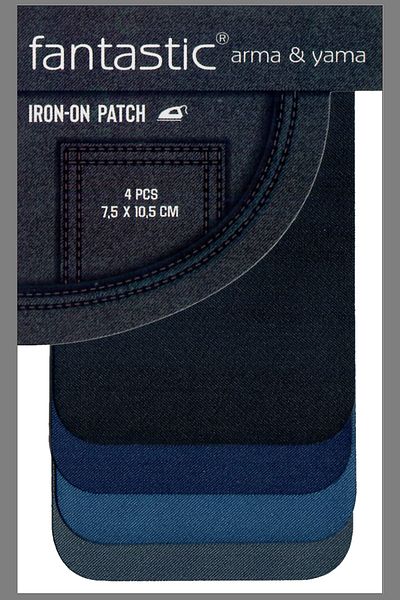 FANTASTIC ARMA Pachet de 4 plasturi de armare țesute care se lipesc cu călcat pentru haine și îmbrăcăminte (4 CULORI) Patch ușor de aplicat