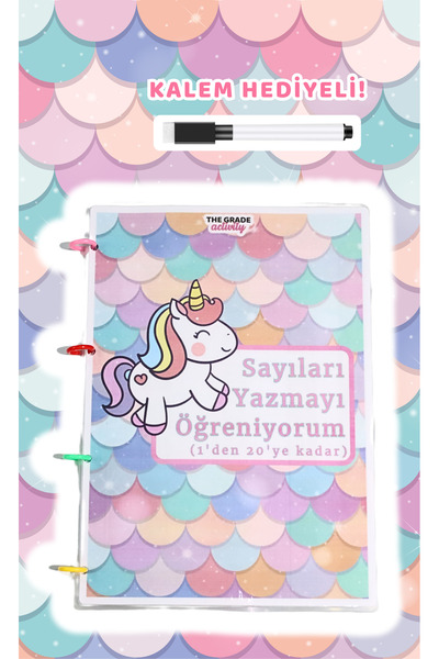 The Grade 2-6 Yaş Yaz-sil Unicorn Sayılar Rakam Yazma Etkinlikleri Eğitici Oy...