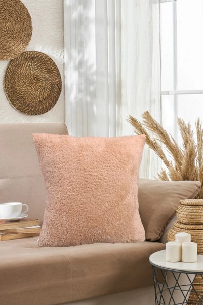 MoMMe Double Sided Plush Fleece Decorative Throw Pillow Cover 43X43 cm