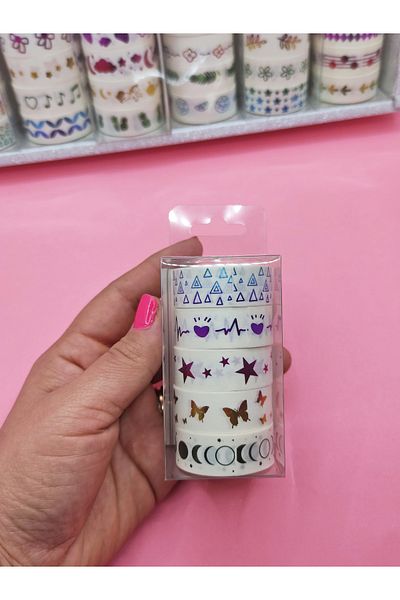 Limmy Σετ Dolunay με 5 πολύχρωμα επιχρυσωμένα Vintage Washi Tape