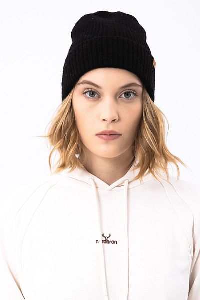 Nordbron Black Unisex Acrylic - Flexible Corded Winter Model with Soft Logo Detail