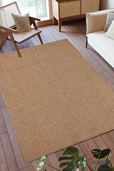 Alpina Home Stella Jut Hasır Model Tek Renk Dokuma Yıkanabilir Katlanabilir Toz Vermez Kilim