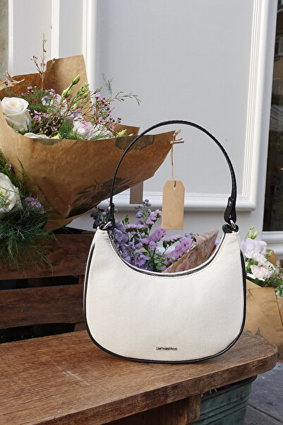 Housebags Kanvas Soft Siyah Yarım Ay Kol Çantası 242