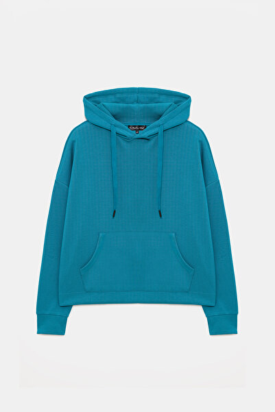 No Matter What Kadın Kapüşonlu Sweatshirt Soft Touch Kanguru Cepli Uzun Kollu
