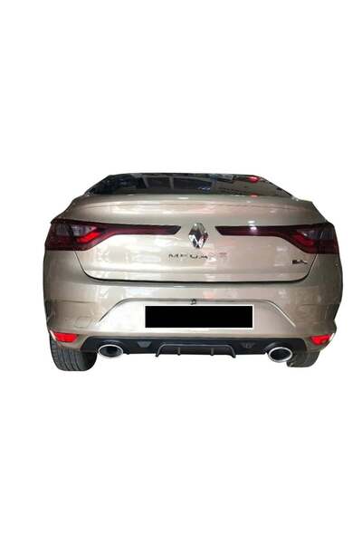 Universal Renault Megane 4 Difüzör Arka Tampon Çift Egzoz Görünümlü Siyah