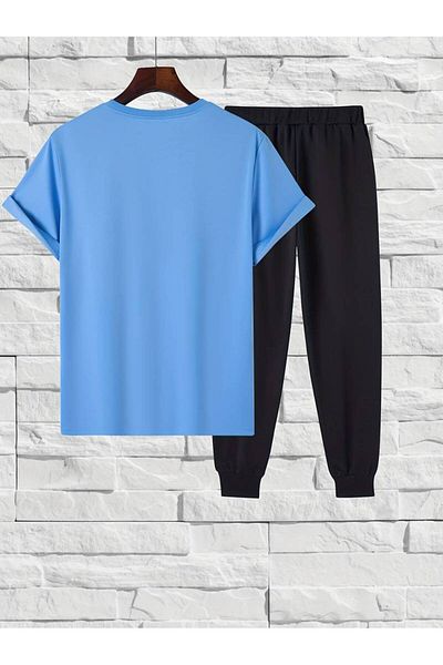 uyguntarz Weißes Unisex-Trainingsanzug-Set mit Fs-Aufdruck in Schwarz