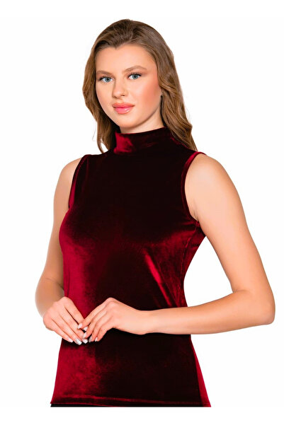 Belinay Жіночий бордовий боді з напівкомірцем