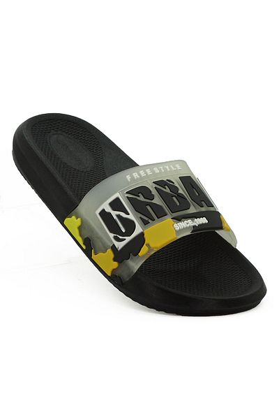 LETAO Urban Men's Black Yellow Comfortable Beach Pool Wet Floor Slippers