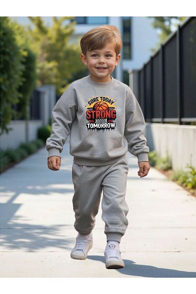 cm buseyiz Αύριο Σετ φόρμας για αγόρι με στάμπα Crew Neck