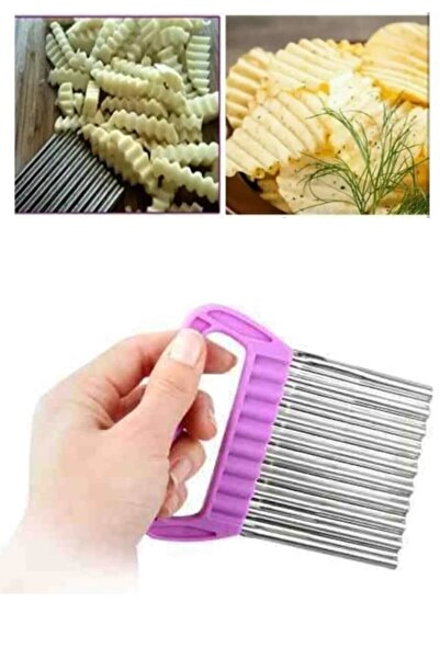 AYGÖREN HOME Paslanmaz Çelik Pratik Patates Dilimleyici Cipser Meyve Dilimley...