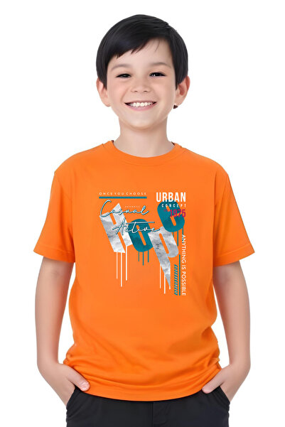 panios kids Tricou cu mânecă scurtă cu gât rotund pentru băieți cu imprimeu Hope