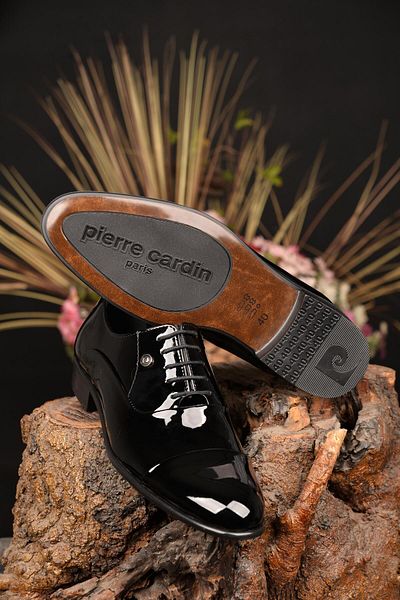 Pierre Cardin Μαύρο κοστούμι και παπούτσια γαμπρού νέας σεζόν - γνήσιο δέρμα, άνετη εφαρμογή, ειδική σειρά