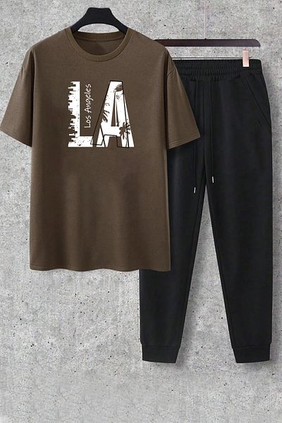 uyguntarz Weißes Unisex-Trainingsanzug-Set mit Fs-Aufdruck in Schwarz