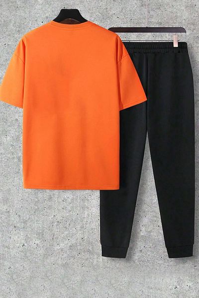 uyguntarz Weißes Unisex-Trainingsanzug-Set mit Fs-Aufdruck in Schwarz