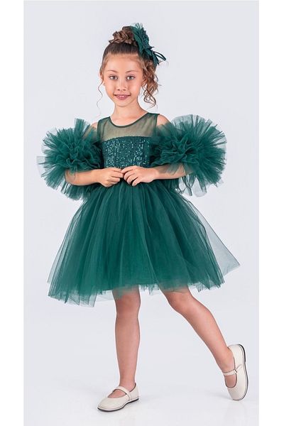 Little Pumpkin Βραδινό φόρεμα για κορίτσια με πούλιες με πούλιες Tutu