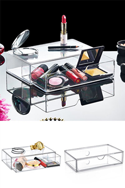 omilife صندوق شفاف لتنظيم المكياج ومستحضرات التجميل - منظم بأدراج
