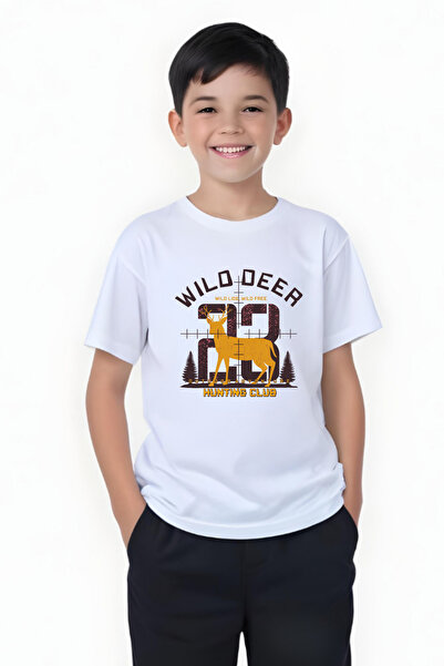 panios kids Tricou cu mânecă scurtă cu gât rotund cu imprimeu Hunting Club pe...