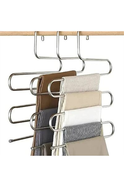 omilife Pants and Scarf Hanger Multi-Purpose 5-Layer Decorative Metal Hanger 1 Piece