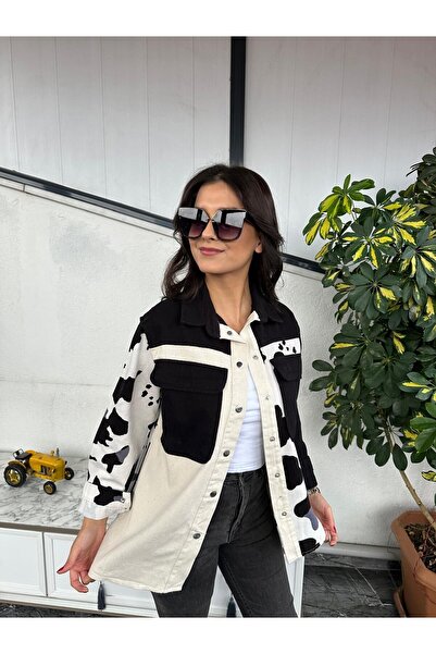 Kübra Tekstil Πουκάμισο από βαμβάκι με σχέδιο Gabardine - Μακρυμάνικο, Μπουφάν με λεπτομέρεια με κουμπώματα