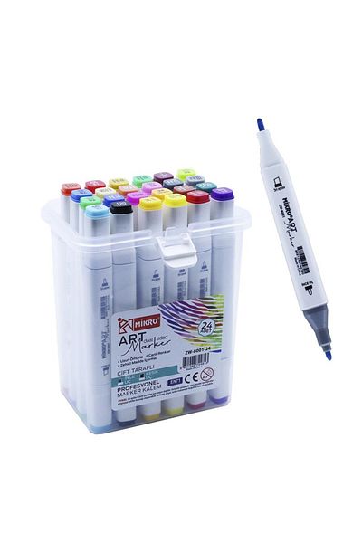 Mikro Double Sided Art Marker - 24 Colors Professional Pen