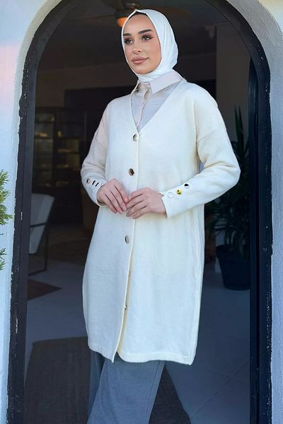 GÜLSELİ Stone Women's Front Buttoned Loose Knitwear Cardigan
