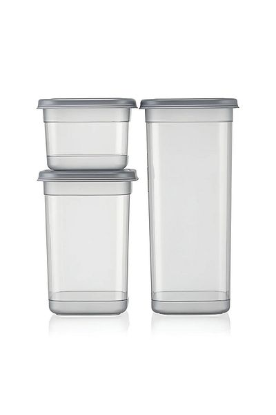 omilife 6 Pieces 12 Pieces 600 ml Square Food Storage Container Set for Pulses Spice Jar Dry Food Organizer Box