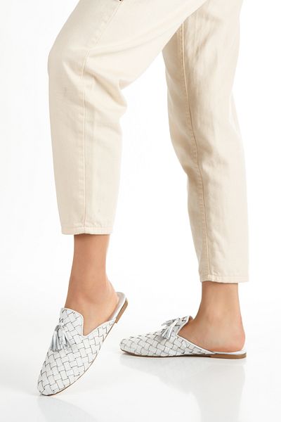 PASSAGE SHOES Γυναικείες παντόφλες από γνήσιο δέρμα - Φούντα με λεπτομέρειες, Μοντέλο 6301