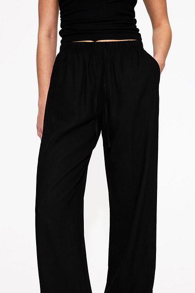 Bershka Linen blend trousers with an elasticated waistband