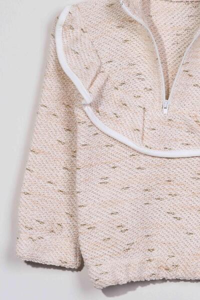 LUESS Κοριτσίστικη κρεμ μπλούζα με φερμουάρ - 2-3 και 8-9 ετών