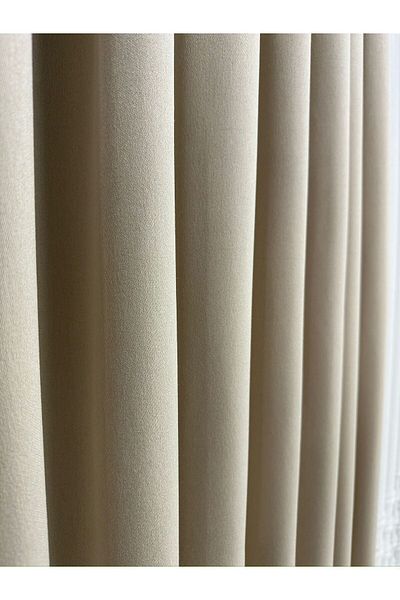 Taç Meyra Bright Cotton Cream Background Curtain 1/3 Close Pleat