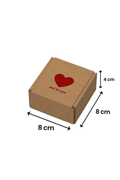 BİRBEYSTORE Karton Kutu (just for you) Yazılı E-Ticaret Kutusu (8x8x4)-(10) Adet Kilitli Kutu Kutu Hediye Kutusu