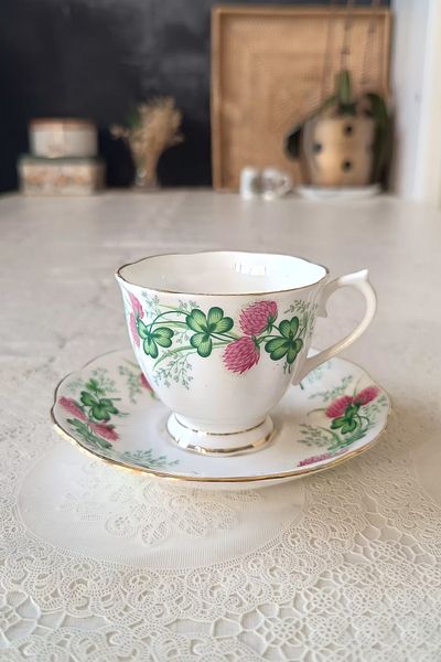 Royal Albert Lucky Glover English Vintage Double Coffee Cup 2 Pieces 140 ml