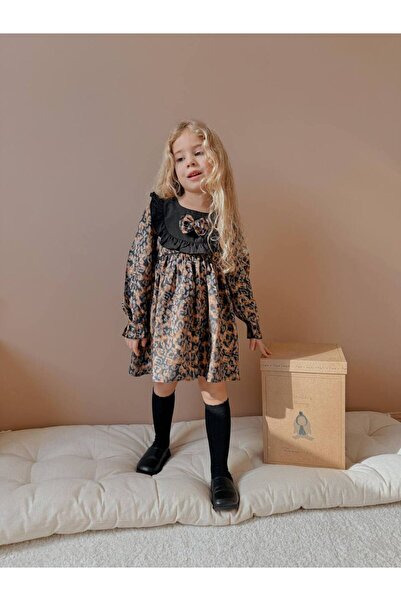 YİGİT BUTİK Рокля за момиче с леопардови шарки Yigit Butik