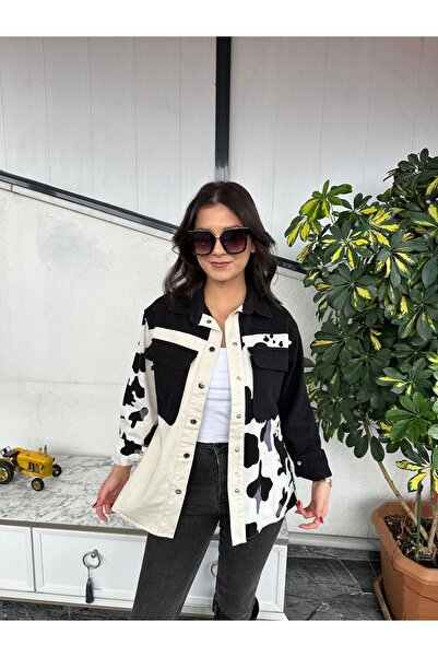 Kübra Tekstil Πουκάμισο από βαμβάκι με σχέδιο Gabardine - Μακρυμάνικο, Μπουφάν με λεπτομέρεια με κουμπώματα