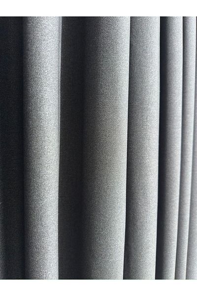 Taç Meyra Bright Cotton Anthracite Background Curtain 1/3 Close Pleat