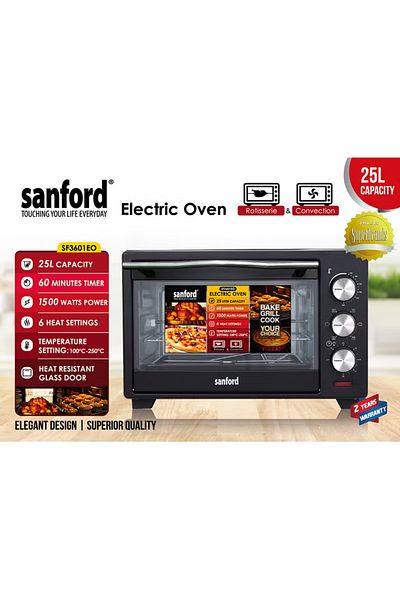 Sanford فرن كهربائي سعة 25.0 لترًا 1380 واط 25 لترًا 1500 واط SF3601EO متعدد الألوان