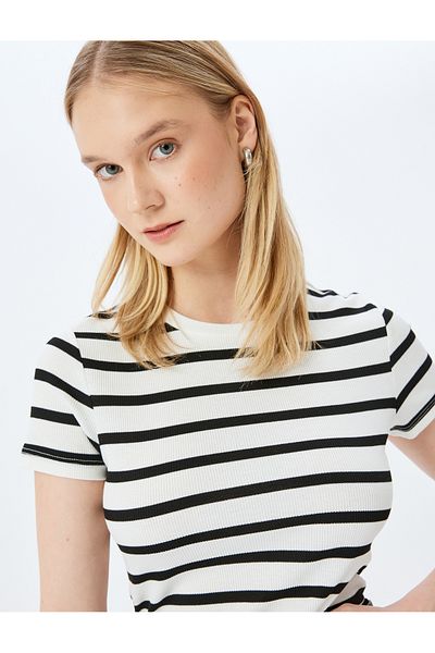 Koton White Striped T-Shirt