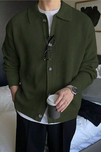 Tarz Cool Button Detailed Regular Fit Cardigan