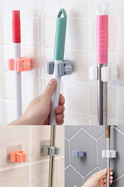 omilife 3 Adet Mop Askısı Pratik Süpürge Ve Paspas Tutucu Duvar Askısı