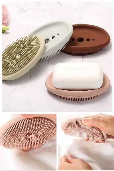 omilife Multi-Purpose Silicone Soap Dish Waterproof Self-Emptying Double Sided Soap Dish