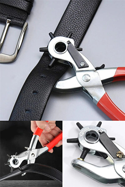 omilife Kemer Delme Makinası Pratik 6 Başlıklı Kemer Delme Aleti Metal Kemer Delme Aparatı