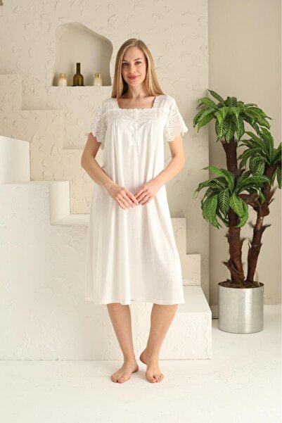 LİMİSSİ Limissi 23101 Ecru Color Γυναικείο νυχτικό εγκυμοσύνης