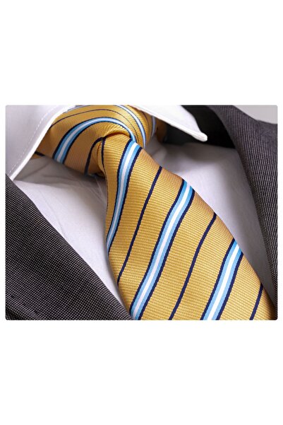 Exve Exclusive Сарлі Лациверт Синьо-Смугастий Подарунковий Набір Краватка та Носова Хрестик у Коробці