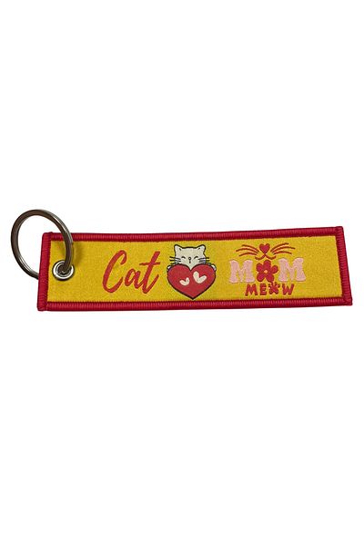 Promojoy Cat Mom Woven Keychain and Bag Ornament 3X13 cm