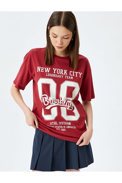 Koton bordeux Printed T-Shirt