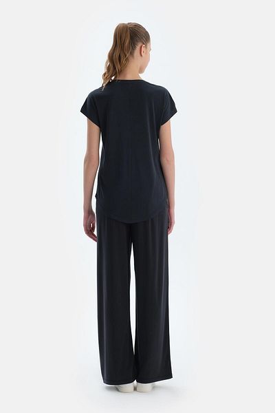 Dagi Schwarze Basic-Modalhose mit Taschen